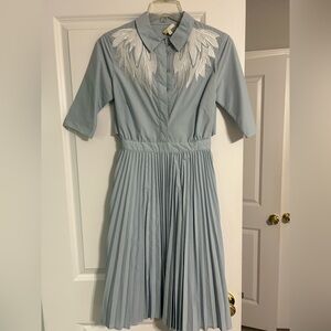 Maje Cut Out Blue Away Shirt Dress Size 1